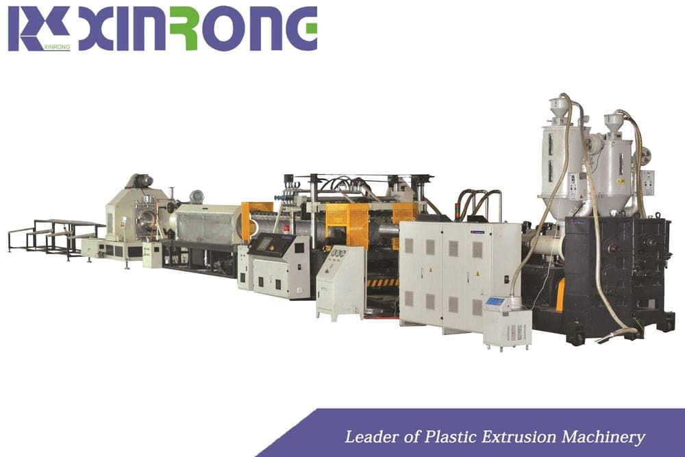 Complete double wall corrugated pipe extrusion line