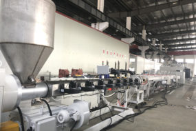 Testing of PE hollow wall winding pipe production line